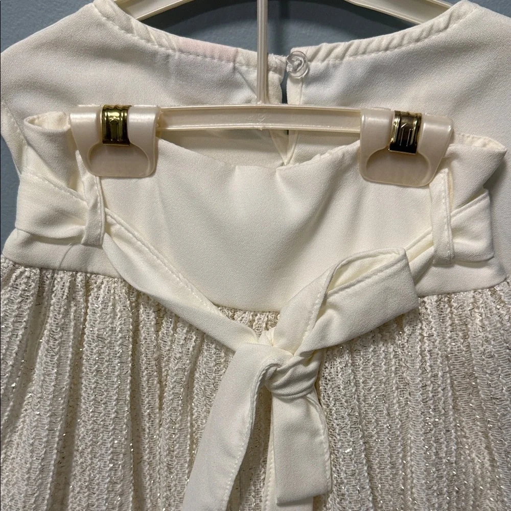 Mia Sue Cream Quilted Jacket with Flower Accent for kids